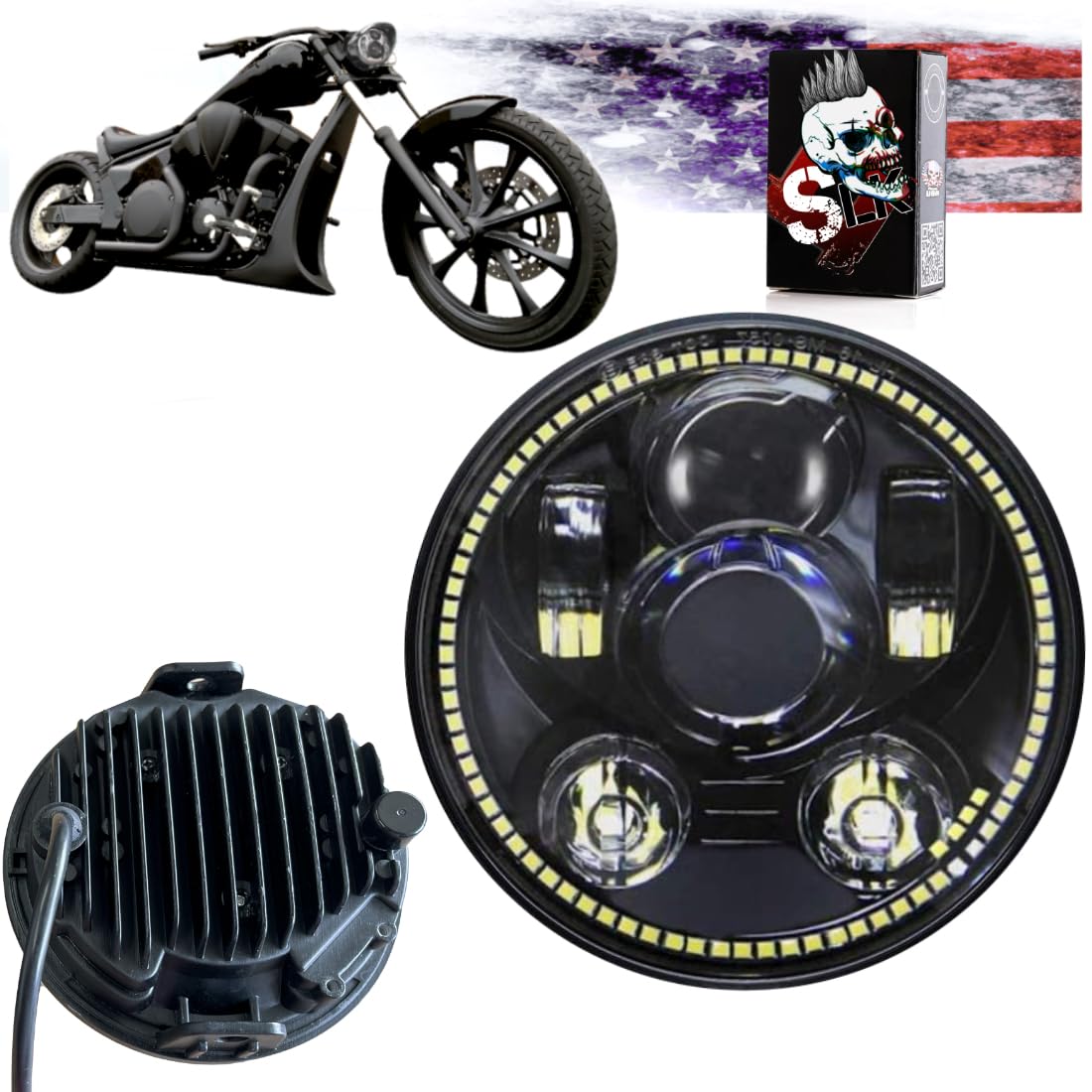 Amazon.com: SLK-Lights VT1300 Fury LED Headlight Black Daymaker 5